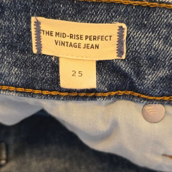 Madewell Jeans Womens Size 25 Blue The Mid-Rise Perfect Vintage Tapered Classic - Picture 4 of 13